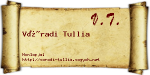 Váradi Tullia névjegykártya